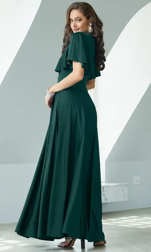 Vista 4 de KOH KOH Vestido largo y elegante para dama de honor cóctel modesto