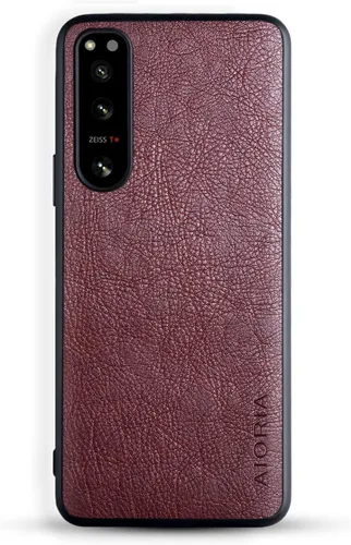 Vista 25 de AIORIA Funda protectora completa para Sony Xperia 1 IV, 6.5 pulgadas Premium PU Leather Cover Retro Business Design Full Protective Case para Sony