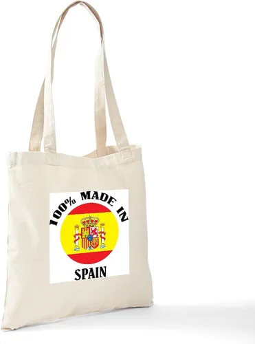 Vista 7 de CafePress Made In Spain Tote Bag Bolsa de compras de lona beige natural reutilizable