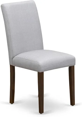 Vista 8 de East West Furniture ANAB3-AWA-05 - Juego de mesa de comedor moderno de 3 piezas, incluye una mesa de cocina redonda con pedestal y 2 sillas
