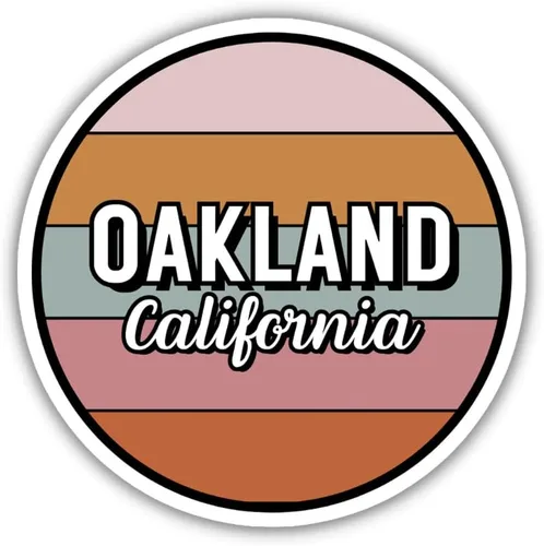 Vista 8 de Oakland California Travel Sticker, 2.5" Multiple Colors, Laptop Water Bottle Planner Journal, Collectible Places I've Been, Luggage Decal (Earth)