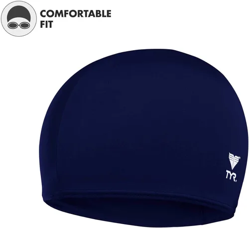 Vista 4 de TYR Gorro de natación de fibra de licra para adultos