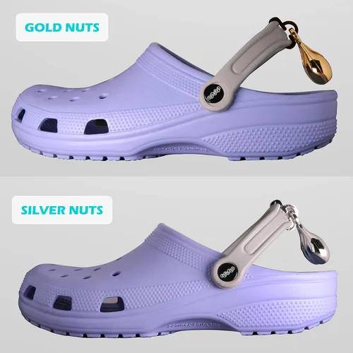Vista 5 de YIPUKIYI Croc Nuts Croc charms 2 Pack Corc Balls Noticeable Crocs Accessories Decorative Shoe Charms for Shoe Buckle GOLD