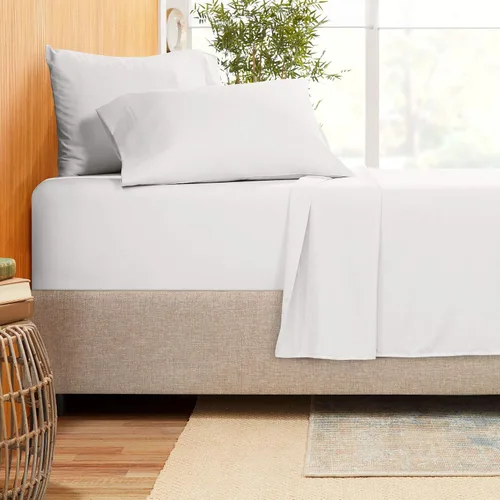 Vista 21 de Juego de ropa de cama de 800 hilos de 4 piezas, 100% algodón egipcio, sábana bajera de algodón de fibra larga, se adapta a colchones de hasta 12