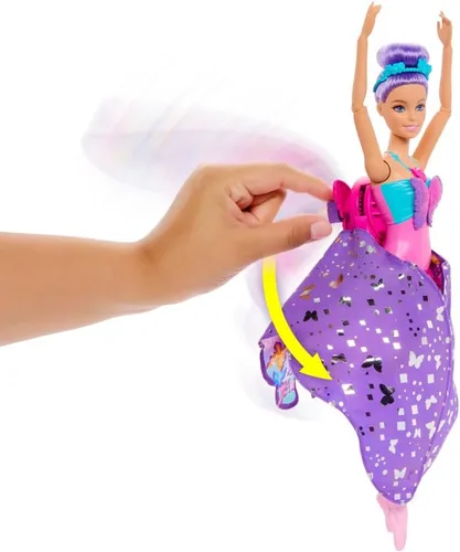 Vista 5 de Barbie Muñeca Dance and Flutter con transformación 2 en 1 de bailarina a