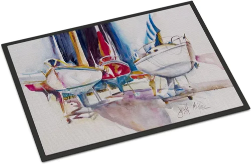 Vista 205 de Caroline's Treasures JMK1017JMAT - Tapete de caza de rana garza azul, 24 x 36 pulgadas, tapete para puerta delantera, interior y exterior