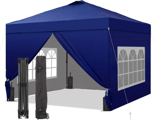 Vista 13 de GDY Tienda de campaña desplegable para exteriores de 8 x 8 pies con una configuración de empuje, kiosco de fácil instalación con 4 paredes laterales