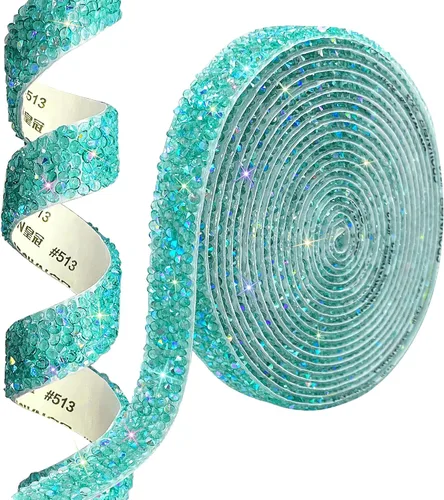 Vista 12 de Cinta autoadhesiva de resina negra con diamantes de imitación, 4 yardas, cinta de cristal brillante aplicable a bodas, cumpleaños, Navidad, fiestas