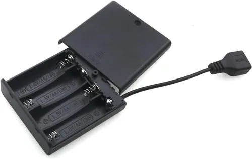 Vista 3 de USB hembra Socket 4 AA caja caja de batería titular con interruptor ON-Off
