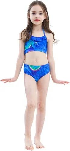 Vista 7 de Swimmable Mermaid Tail Bikini Sets Monofin Swimwear Girls Kids Cospaly