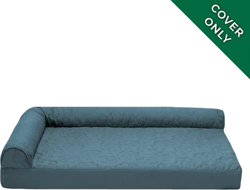 Vista 2 de Furhaven - Funda de repuesto para cama Pinsonic acolchada con estampado de patas, con forma de L, piedra azul, talla M