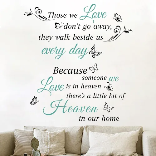Vista 7 de Calcomanías de pared con texto en inglés «Someone We Love is in Heaven» – Letras autoadhesivas, calcomanías de pared de memoria – inspirador