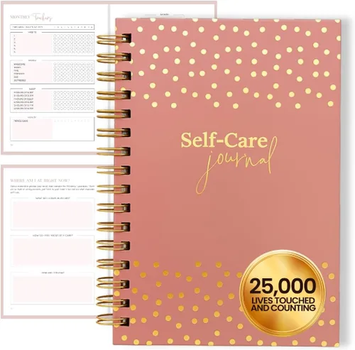 Vista 13 de Diario diario de cuidado personal para mujeres, A5, diario de bienestar con indicaciones, diario de objetivos de regalo para mujeres para felicidad