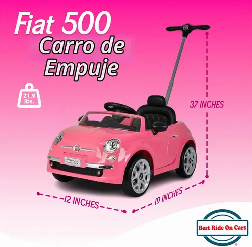 Vista 3 de Best Ride On Cars Fiat 500 - Coche de empuje, color rosa