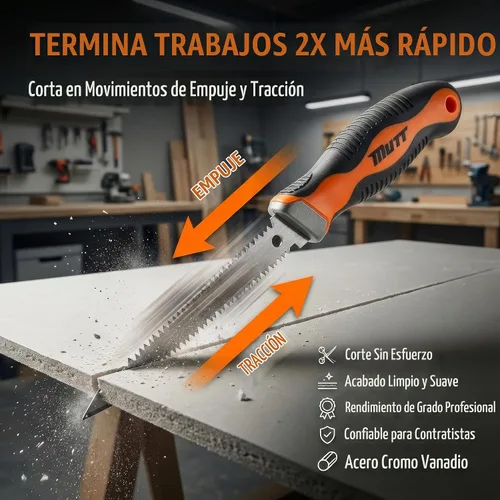 Vista 2 de Mutt Tools - Sierra para paneles de yeso de 6 pulgadas, hoja de ojo de cerradura para Sheetrock