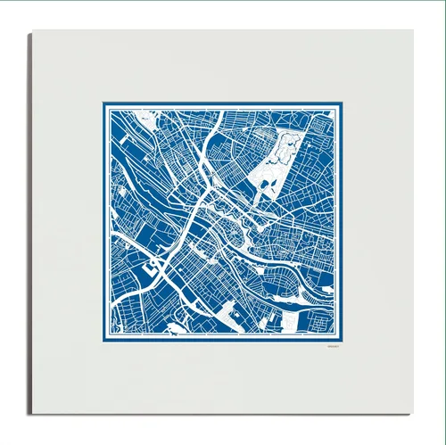 Vista 63 de O3 Design Studio Mapa de corte de papel de París, color negro mate, 20 x 20 pulgadas, arte en papel