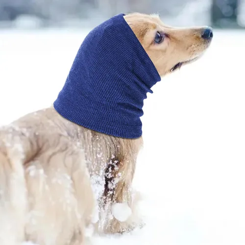 Vista 6 de Rbenxia Orejeras para Perros - Protección contra Ruido Cubiertas de Orejas con Capucha para Perros (Azul, Pequeño)