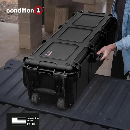 Vista 6 de Condition 1 Maletín rígido impermeable vacío de 45" con ruedas – Candado, Aprobado por la TSA, Almacenamiento de equipaje largo, Resistente al agua