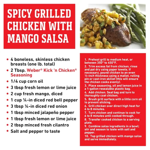 Vista 6 de Weber Condimento Kick'n Chicken para pollo, 11 onzas