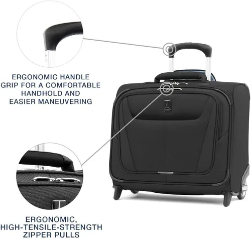 Vista 2 de Travelpro Bolso tote con ruedas Maxlite 5, Negro -, Maxlite 5 Softside - Bolsa ligera con ruedas para debajo del asiento