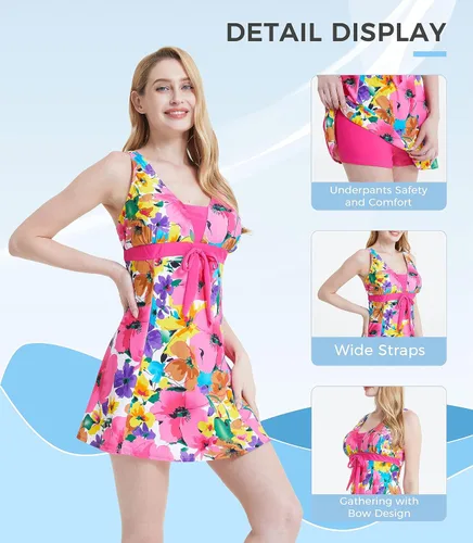 Vista 4 de Wantdo - Traje de baño para mujer con diseño floral