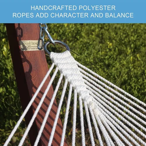 Vista 6 de Lazy Daze Hammocks - Hamaca doble de tela acolchada de 12 pies con barras de suspensión y almohada desmontable, capacidad de carga de 450 libras