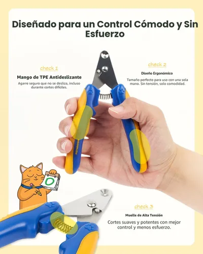 Vista 5 de [PETHROOM] Cortaúñas para gatos de interior con orificio de corte circular (2mm) Garra de gato de hoja de acero inoxidable resistente de alta