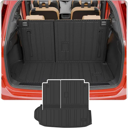 Vista 26 de alfombra de carga para maletero, protector de cubierta de asiento trasero de elastómero termoplástico (alfombra de maletero + alfombra de respaldo)