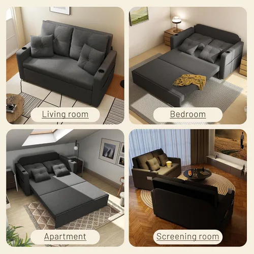 Vista 11 de Krcix Sofá cama 3 en 1, sofá cama extraíble de 56 pulgadas, sofá biplaza