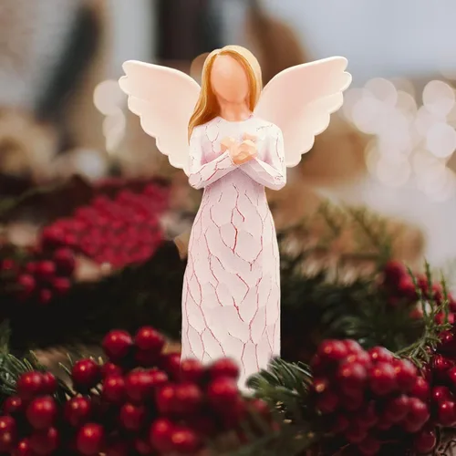 Vista 6 de Ángel del recuerdo, figura esculpida pintada a mano, regalo para expresar condolencia, comodidad, amor y curación
