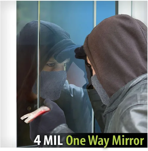 Vista 4 de FDB S4MS15 - Película de seguridad para ventana y espejo, una vía, plateada, 4 mil.
