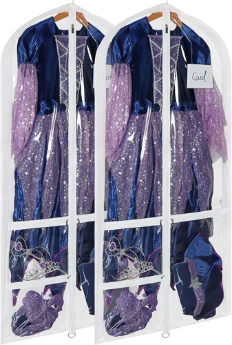 Vista 21 de Univivi Bolsas de PVC transparente para disfraz de baile, bolsa de ropa de 35 pulgadas para competiciones de baile, con 3 bolsillos separados