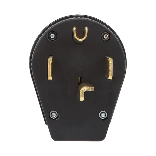 Vista 2 de Nema 14-30P 30 Amp 125/250 V enchufe de ángulo de 3 polos, 3 cables de conexión a tierra enchufe de hoja recta para secadora y rangos