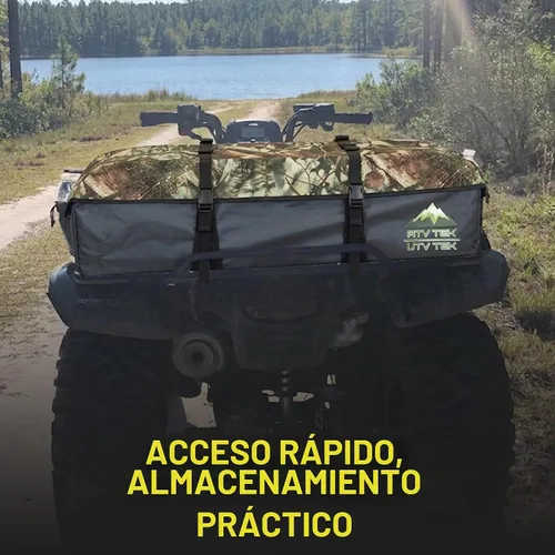 Vista 7 de ATV TEK Arch Series Bolsa de expedición para caza y pesca, bolsa de carga para la parte trasera de ATV/UTV - Kings Mountain Shadow Camo
