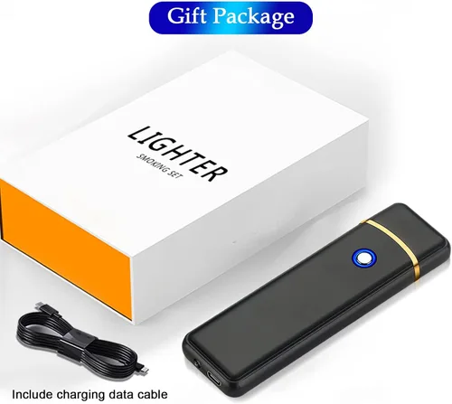 Vista 7 de Encendedor electrónico, encendedor inteligente recargable por USB, encendedor eléctrico fresco, portátil, de doble cara, resistente al viento, sin