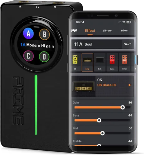 Vista 2 de MOOER Procesador de pedal multiefectos P2 con controlador de pedal inalámbrico F4