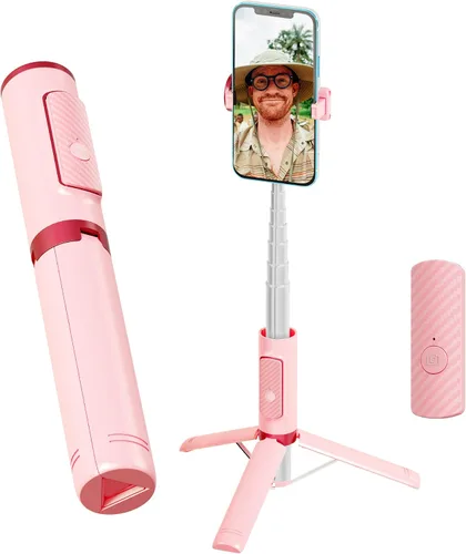 Vista 11 de Trípode selfie stick con control remoto de aleación de aluminio para teléfono, control remoto Bluetooth y soporte de rotación de 270° compatible