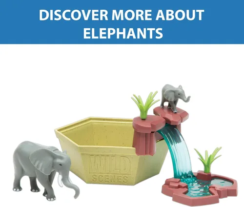 Vista 5 de Wild Scenes Elephants' Watering Hole - Kit de cultivo y juego respetuoso con el medio ambiente, juguete de conservación de vida silvestre, juego