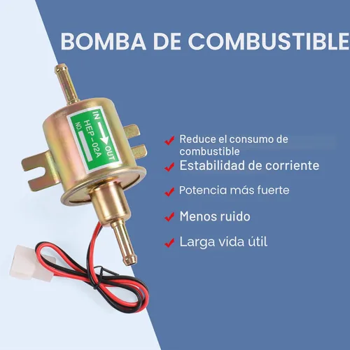 Vista 4 de Bomba de combustible eléctrica de alta resistencia de 12 V Universal W8sunjs Gasolina sólida de metal 12 voltios