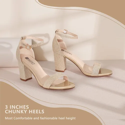 Vista 3 de IDIFU Women's 3 Inch Heel Sandals for Women