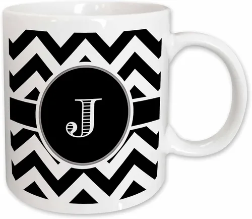 Vista 14 de 3dRose Taza, 15oz, Negro/Blanco