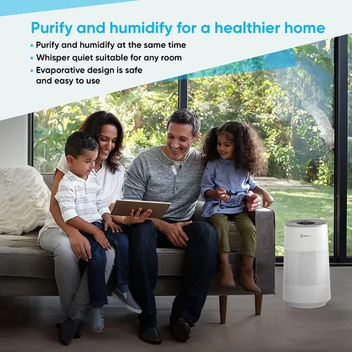 Vista 9 de Combo de purificador de aire y humidificador todo en uno para dormitorio, humidificador y purificador de aire inteligente 2 en 1 silencioso