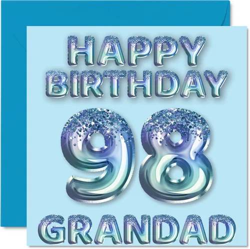 Vista 9 de Stuff4 Tarjeta de primer cumpleaños para niños, globo de fiesta con purpurina azul, tarjetas de feliz cumpleaños para niño de 1 año, nieto, hijo, 57