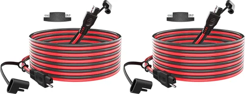 Vista 9 de POWOXI Cable de extensión SAE de 15 pies de desconexión rápida, cables solares, conector SAE para panel solar, automotriz, RV, motocicleta, tractor