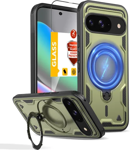 Vista 79 de Funda magnética para Google Pixel 9A compatible con cargador inalámbrico MagSafe, para Pixel 9A, funda de teléfono integrada de 360 °, con 2