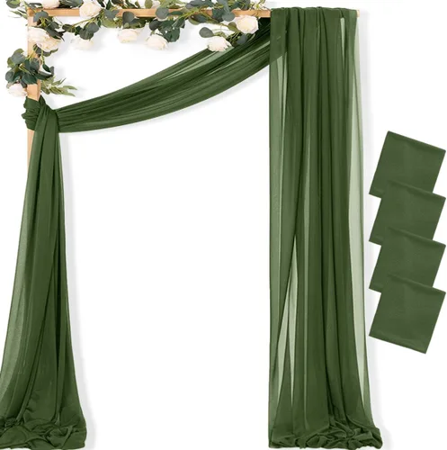 Vista 44 de MLMC 1 panel de tela para arco de boda azul bebé, 29 x 20 pies, cortinas de gasa extralargas transparentes de 6.6 yardas, paneles de cortinas