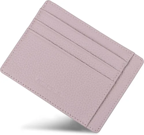 Vista 7 de VISOUL Soporte delgado para tarjetas de crédito para mujer, bloqueo RFID, cartera pequeña de cuero para mujer con bolsillo para monedas