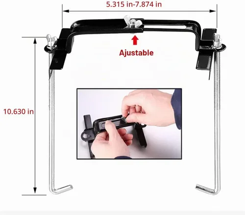 Vista 2 de Soporte de batería ajustable universal, Barra transversal ajustable para batería universal con soporte de batería de perno L para coche SUV