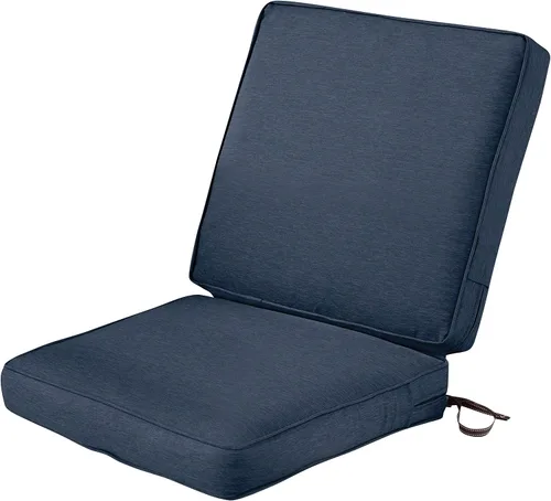Vista 17 de Classic Accessories Montlake FadeSafe - Cojín para sillas de patio resistente al agua, 44 x 20 x 3 pulgadas, color beige antiguo, juego de cojines