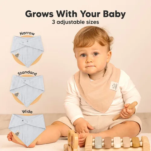 Vista 4 de KeaBabies - Paquete de 8 baberos de muselina para babear, dentición, baberos de muselina bandana para bebés, niños, niñas, recién nacidos